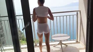 Skinny teen showering with stunning babe Gina Gerson