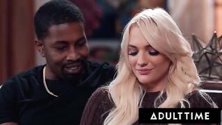 Kenna James gets a double portion of cum in her mouth and pussy