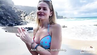 A sexy girl with a luxury ass gets fucked on the beach