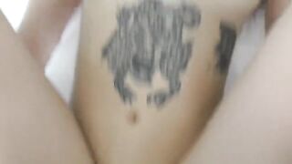 The blonde teen with big lips got fucked hard in her room