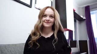 Cute stepsister lost at Strip Game and got a deep blowjob