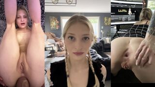 The hottest teen takes it hard in her tight anal hole