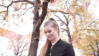 German teen Olivia Sparkle picked up for rough sex by a stranger in sneakers