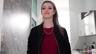 German teen Olivia Sparkle picked up for rough sex by a stranger in sneakers