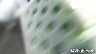 Two Japanese girls Reika and Mio are getting fucked by multiple guys in a gangbang