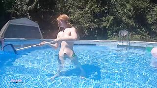 Short video of a failed attempt at swimming pool nudity