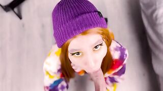 The red hair cutie presented her ass after blowing me in 4K
