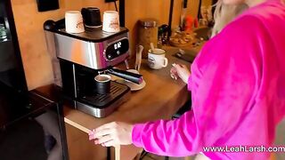 A good morning with a special coffee for Leah Meow