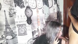 A very bad girl has sex with her stepbrother while talking to her boyfriend on the phone