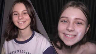 Submissive 18 yo is used for sex and receives a cumshot on her face