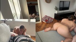 A couple has sex in a hotel room with a sexy wife