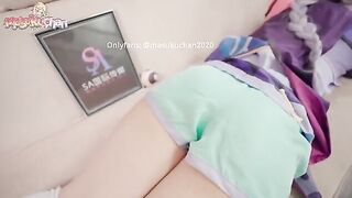 Massage with Lewd Qiqi from Genshin Impact gets her pussy filled with cum