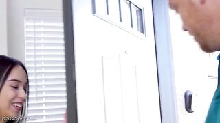 The petite girl is having problems in her subject, so she asks for help