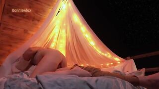 A couple has sex on the nature and reaches simultaneous orgasm