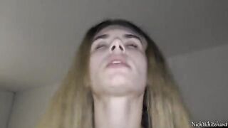 Pink lips teen with dripping pussy gets fucked hard on the bed by a big dick