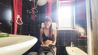 My filthy friend kicked me in the bathroom