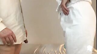 The nurse visits the patient with erectile dysfunction problems in this exclusive Italian anal sex scene