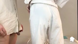 The nurse visits the patient with erectile dysfunction problems in this exclusive Italian anal sex scene