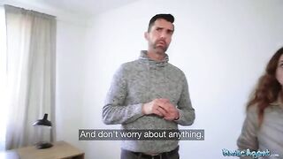 Public Agent Tight Spanish babe gets fucked behind her husband’s back for cash