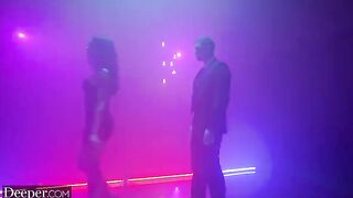 Deeper. April gets gagged and dominated, pushing boundaries
