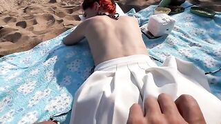 Kebabs and sex on the public beach with a rural couple