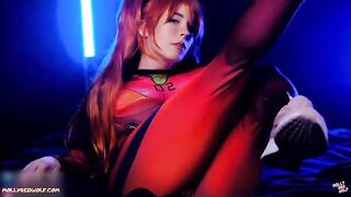 Asuka Langley’s tight pussy creampied after sloppy blowjob
