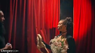 A curvy burlesque dancer got fucked hard at the afterparty in a sensual scene