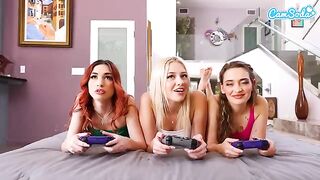 I let my step sister use my PS5, then I fucked her and her friends