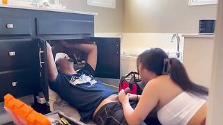 The Asian was quick to pay for the repair man’s services