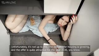 The luxury girl tried to extend the wardrobe lease but received a creampie instead