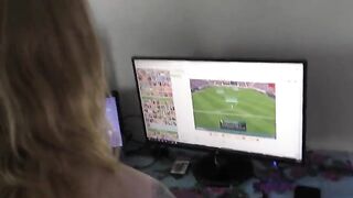 A cute teen with big tits was left alone at home and got fucked