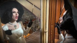 Lady Dimitrescu is a tall and busty MILF who loves to suck and fuck