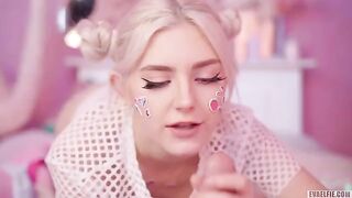 All cute girls love to have hot cum on their faces, a stunning sight