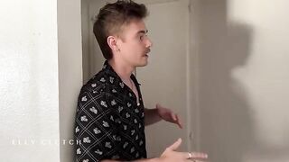 Two handsome guys fucked two cute girls on a bed, an intense scene