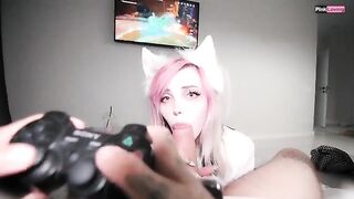 I play Genshin Impact while my girlfriend fucks me hard