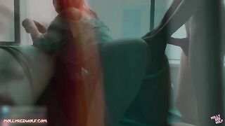 A cute realtor with sexy red hair got fucked hard and cum inside her wet pussy
