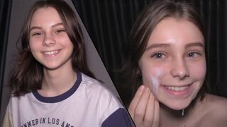 The 18-year-old girl serves as a submissive partner in this intense encounter
