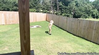 Nude girl got fucked on the porch for fun