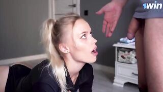Horny stepmom can’t resist her stepson’s cock, blonde beauty