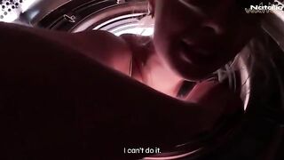 A guy saved his stepsister from a washing machine and then he fucked her