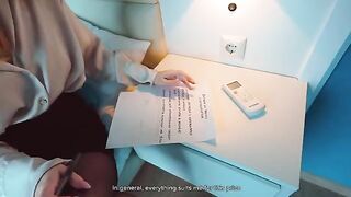 The stupid student didn't read the lease and paid with her precious pussy