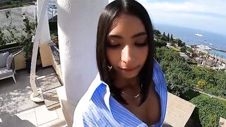 I have a surprise for you... The best double blowjob, featuring the hottest Latina babe
