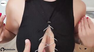 The girl is looking for excuses to get cum