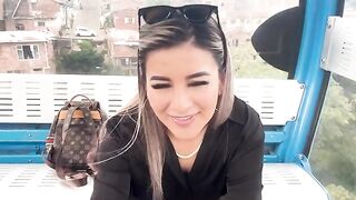 A cute girl has sex with her stepbrother's friend in the street
