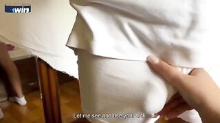 The stepmom with big tits thanks the stepson for breakfast in a steamy encounter