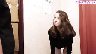 A beautiful slut gets caught stealing chips and is subject to strict discipline