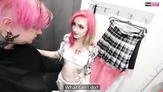 A babe was fucked in the dressing room of a sales consultant