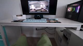 Spy drone captures stepbrother’s reaction to watching girl jerk off