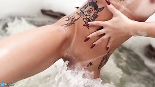 A girl is fucking with her boyfriend in the hotel pool, showcasing passion
