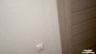 A stepsister gets horny while rubbing and a guy cannot resist to fuck her